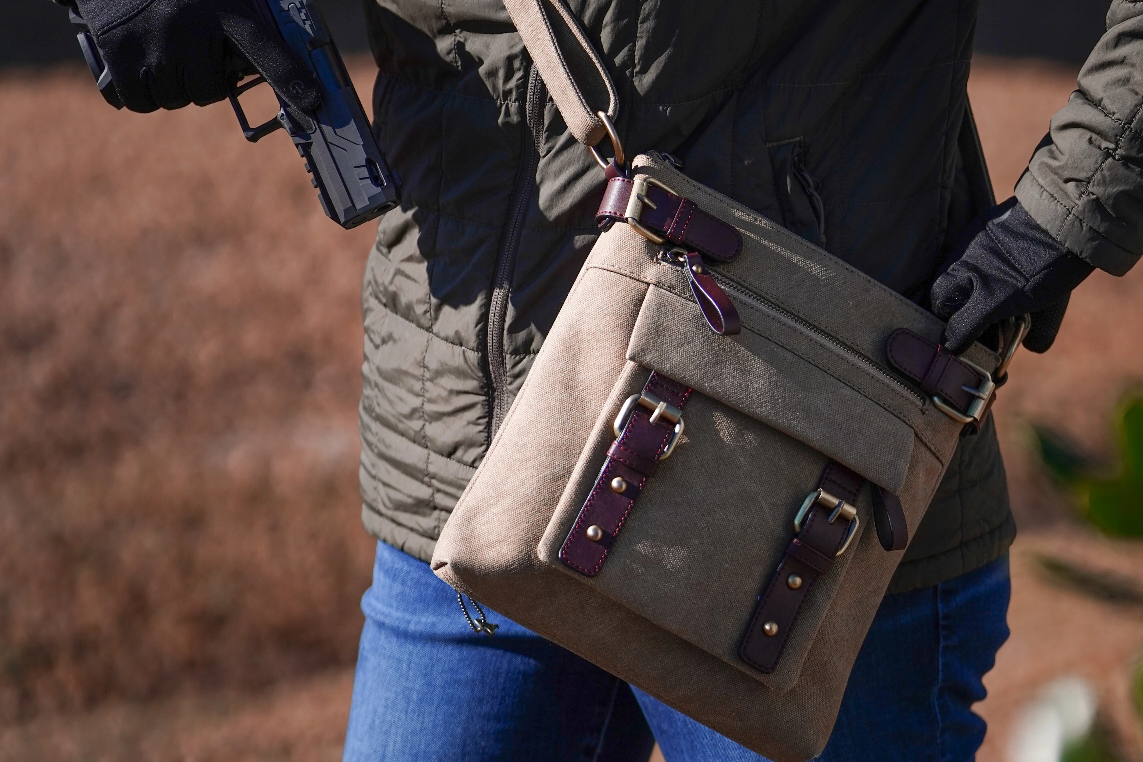 Bailey Concealed Carry Canvas Crossbody - Image 12