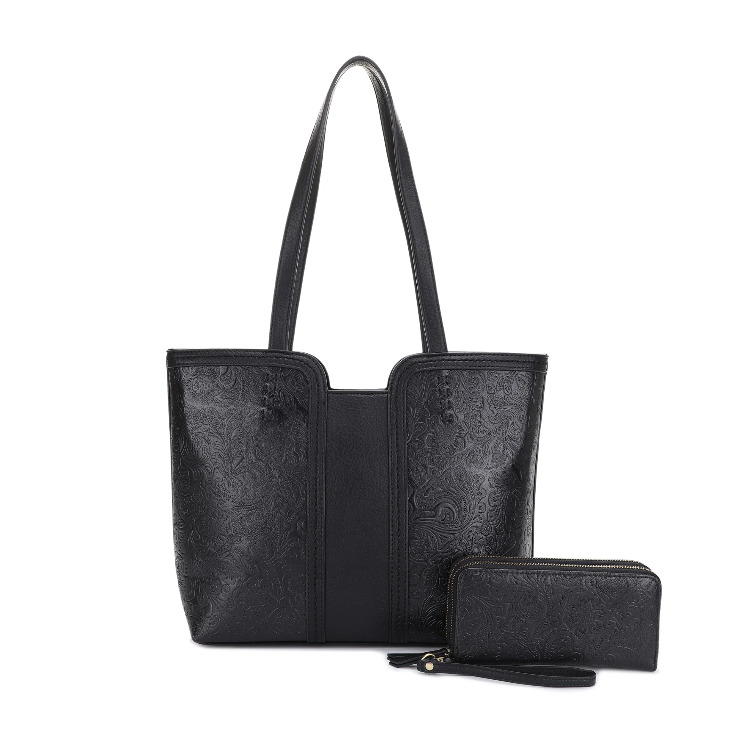 Cassidy Concealed Carry Tooled Tote Bag with Matching Wallet - Image 23