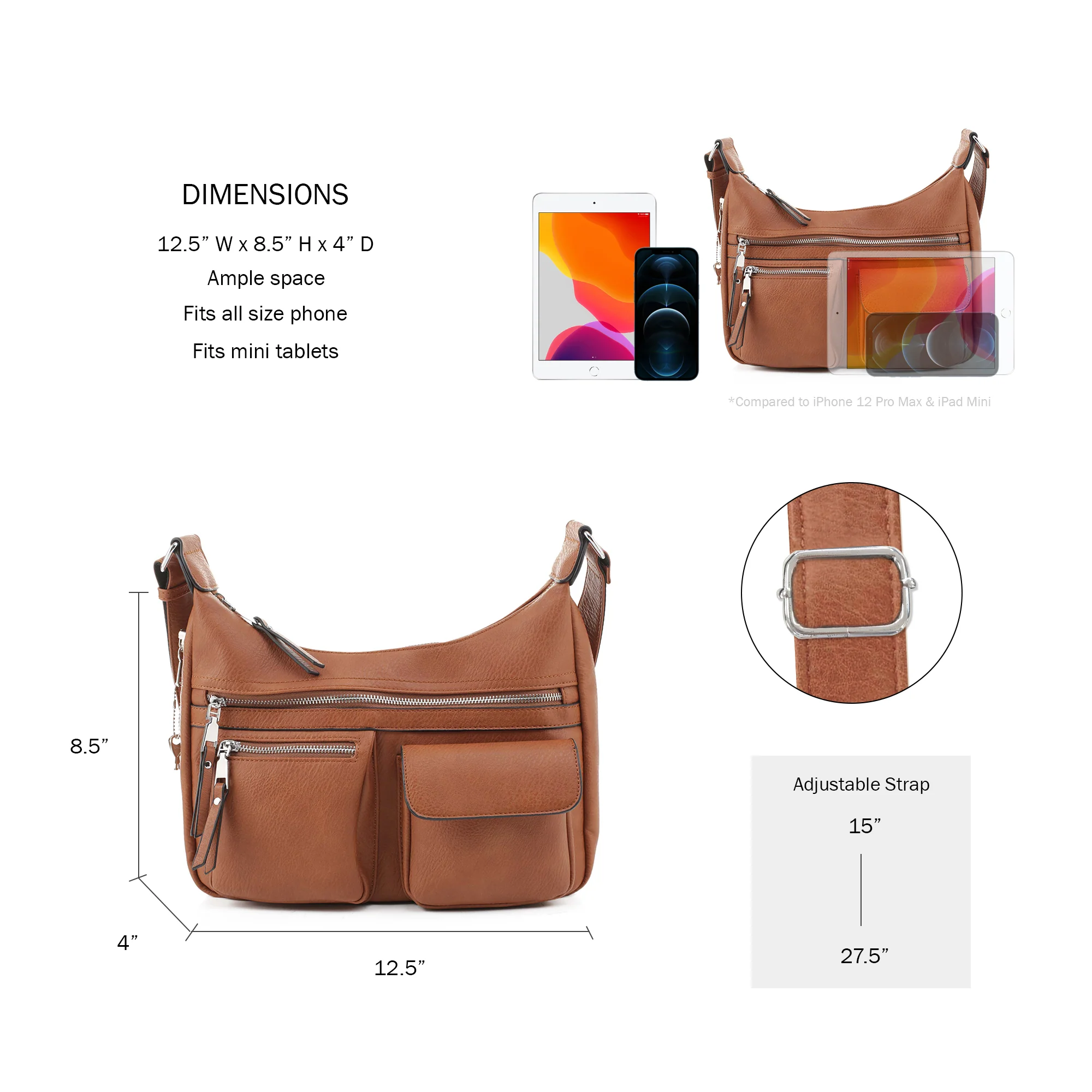 Elle Concealed Carry Hobo Handbag - Image 6
