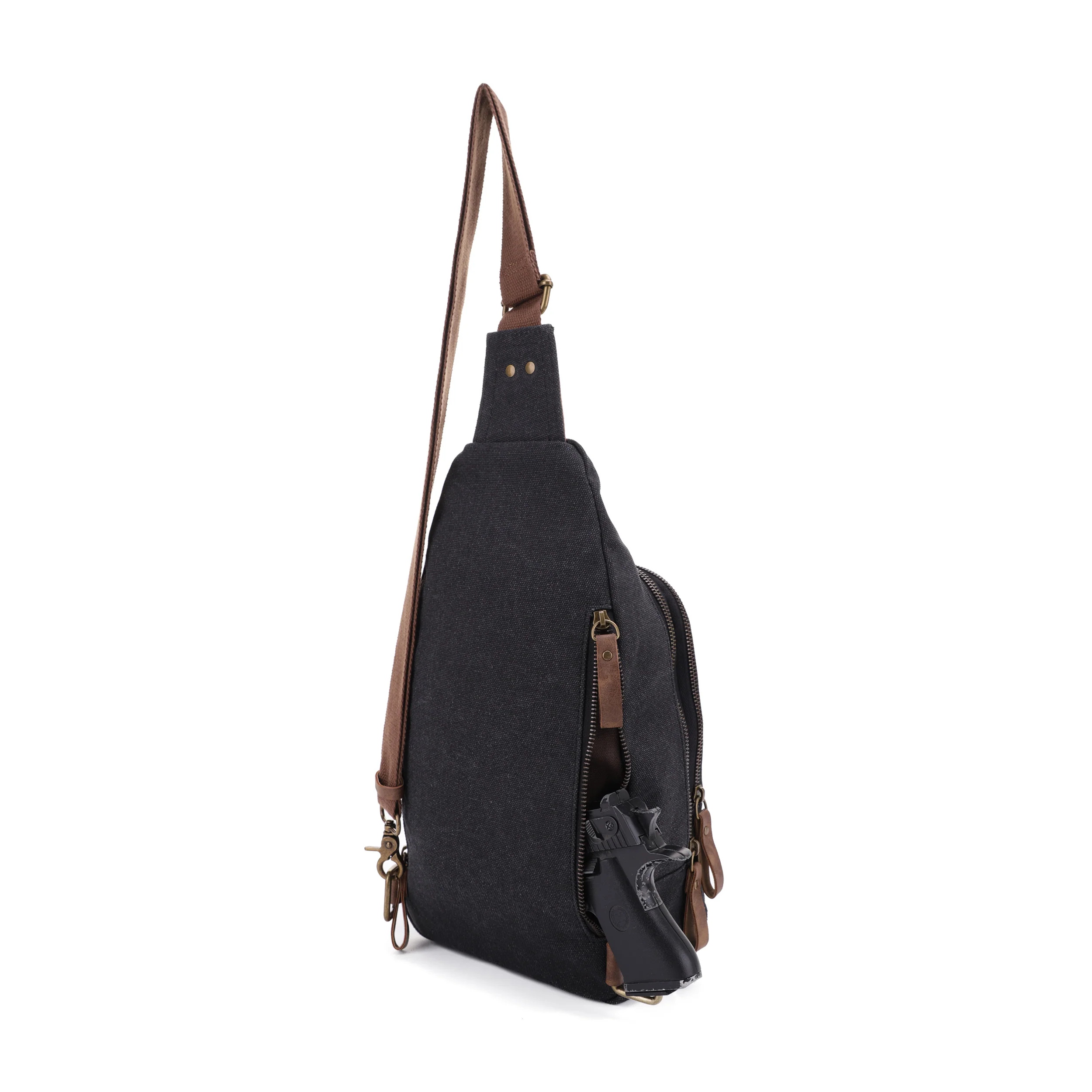 Glacier Unisex Canvas Sling Shoulder Concealed Backpack - Image 13