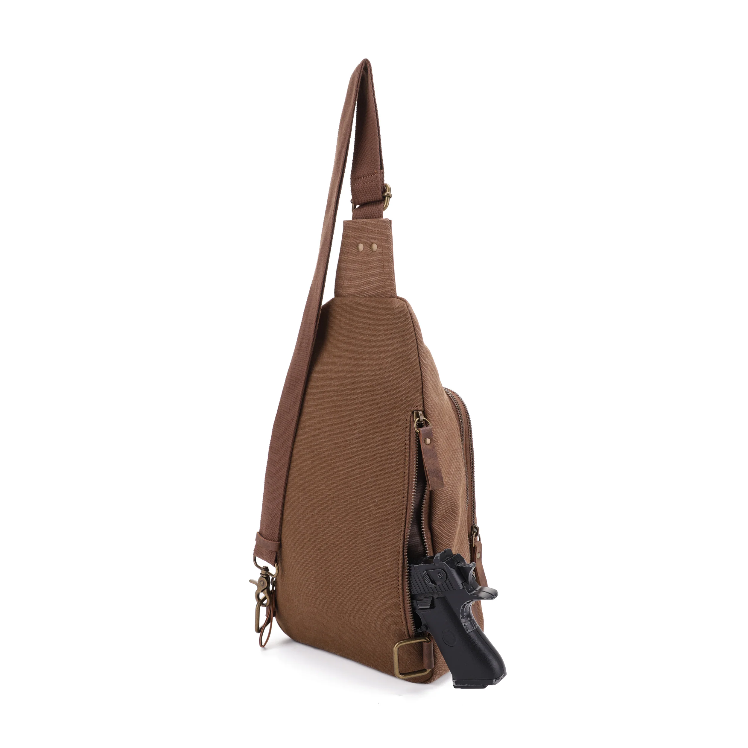 Glacier Unisex Canvas Sling Shoulder Concealed Backpack - Image 29
