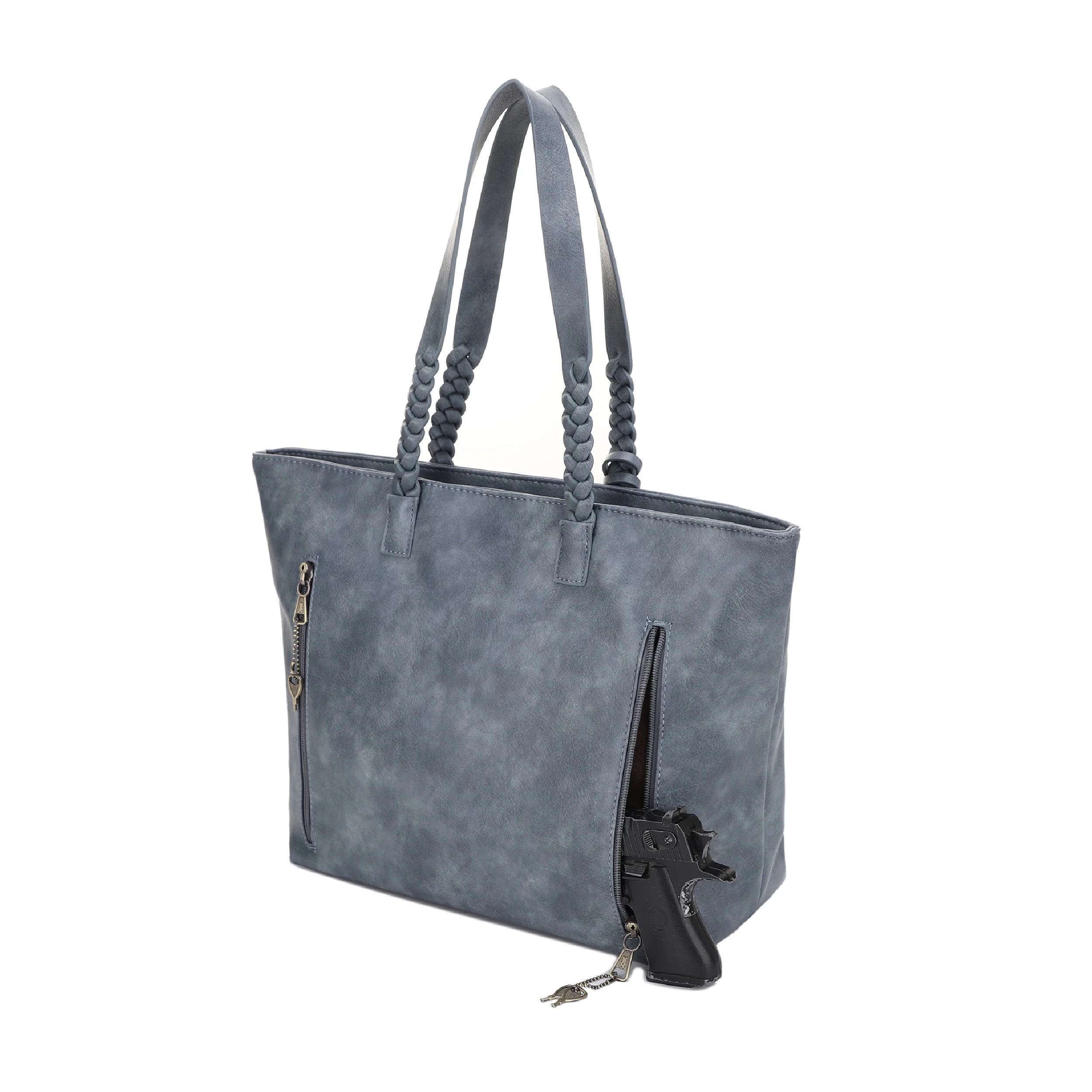 Helena Braided Handle Concealed Carry Tote Bag - Image 5