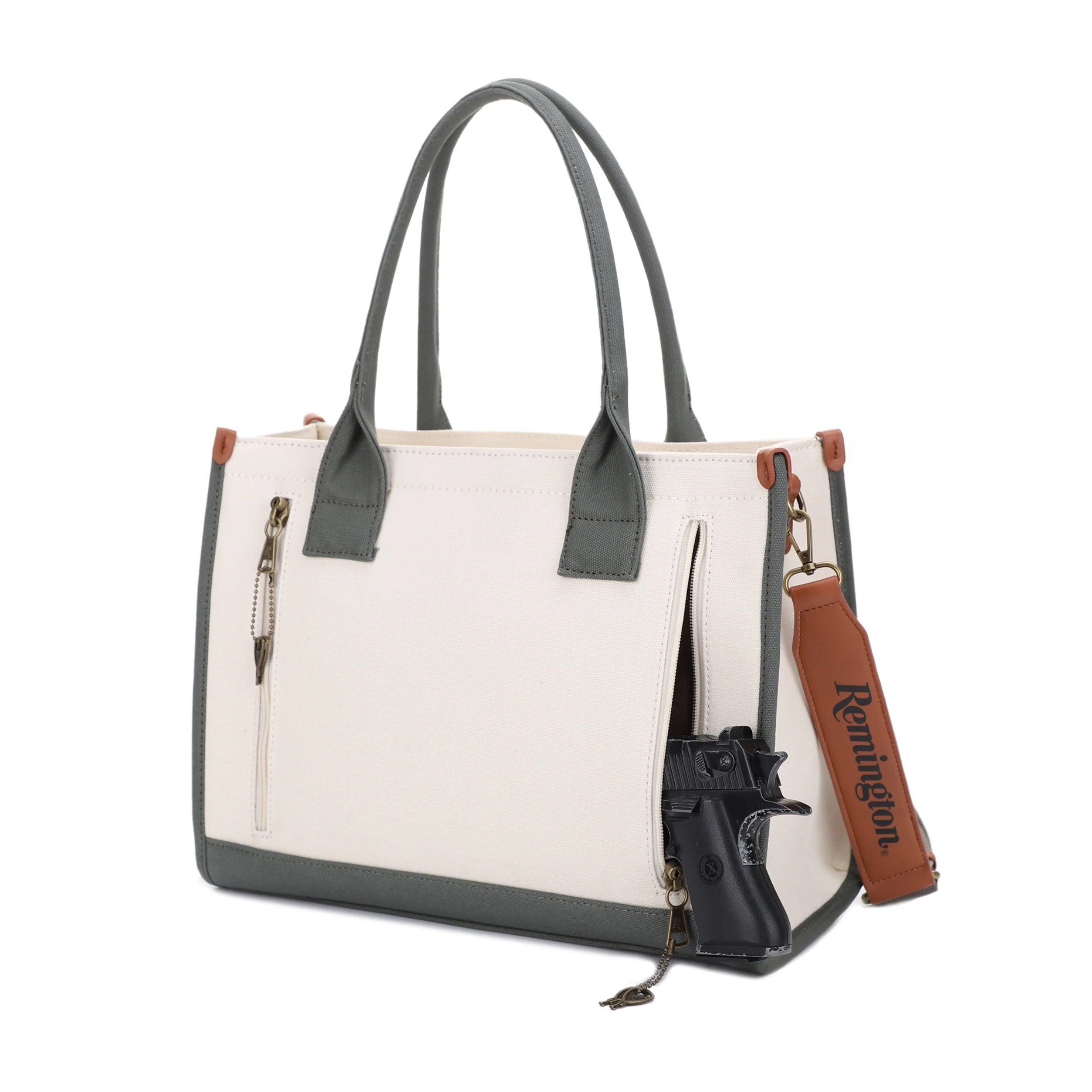 Remington Huntsville Concealed Carry Canvas Lock and Key Book Tote - Image 26