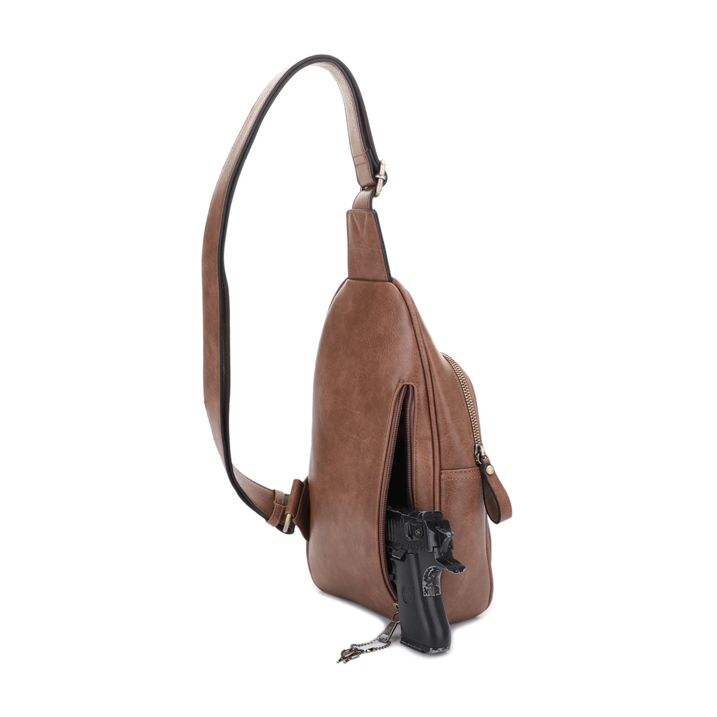 Jeannie Concealed Carry Lock and Key Sling Shoulder Backpack - Image 29