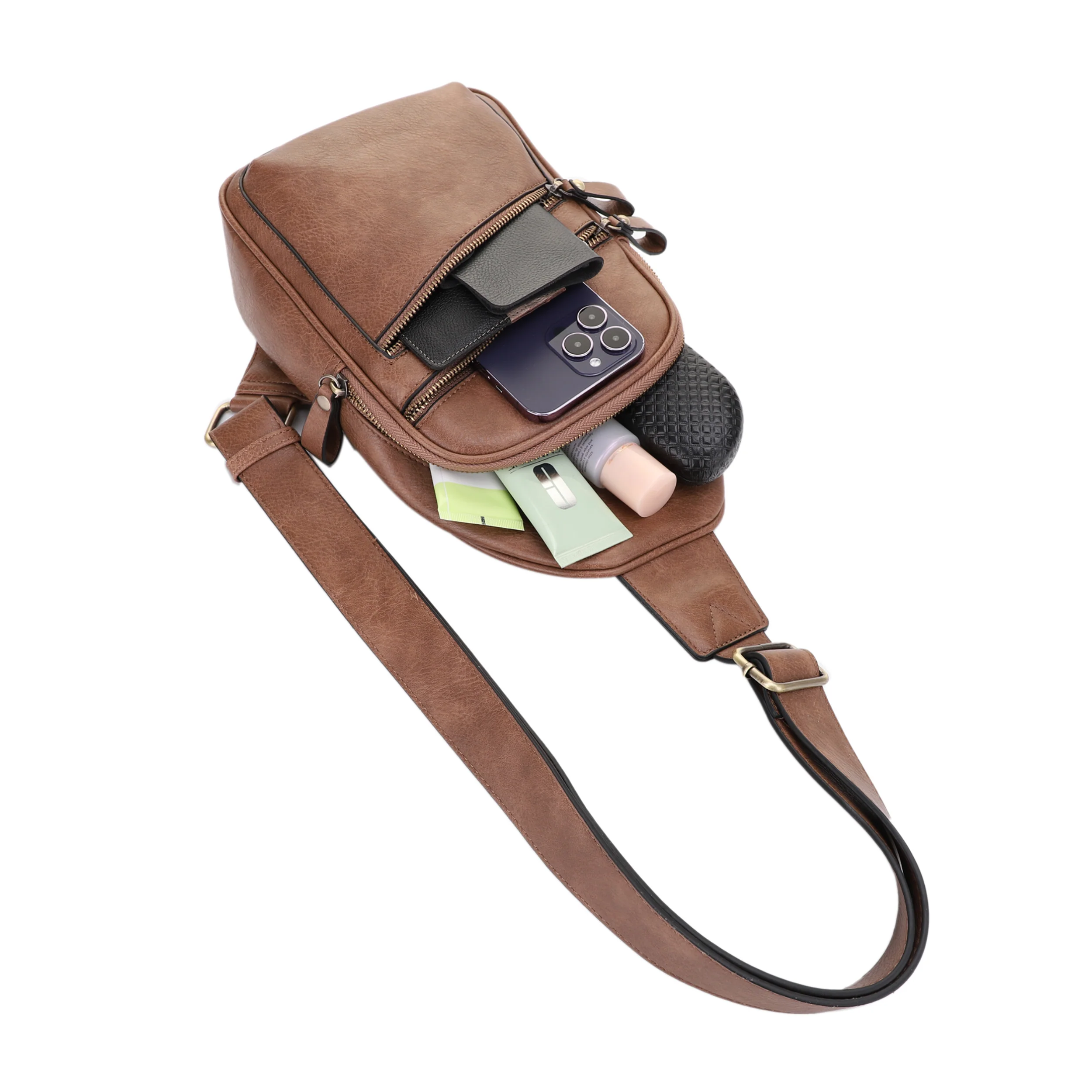 Jeannie Concealed Carry Lock and Key Sling Shoulder Backpack - Image 30