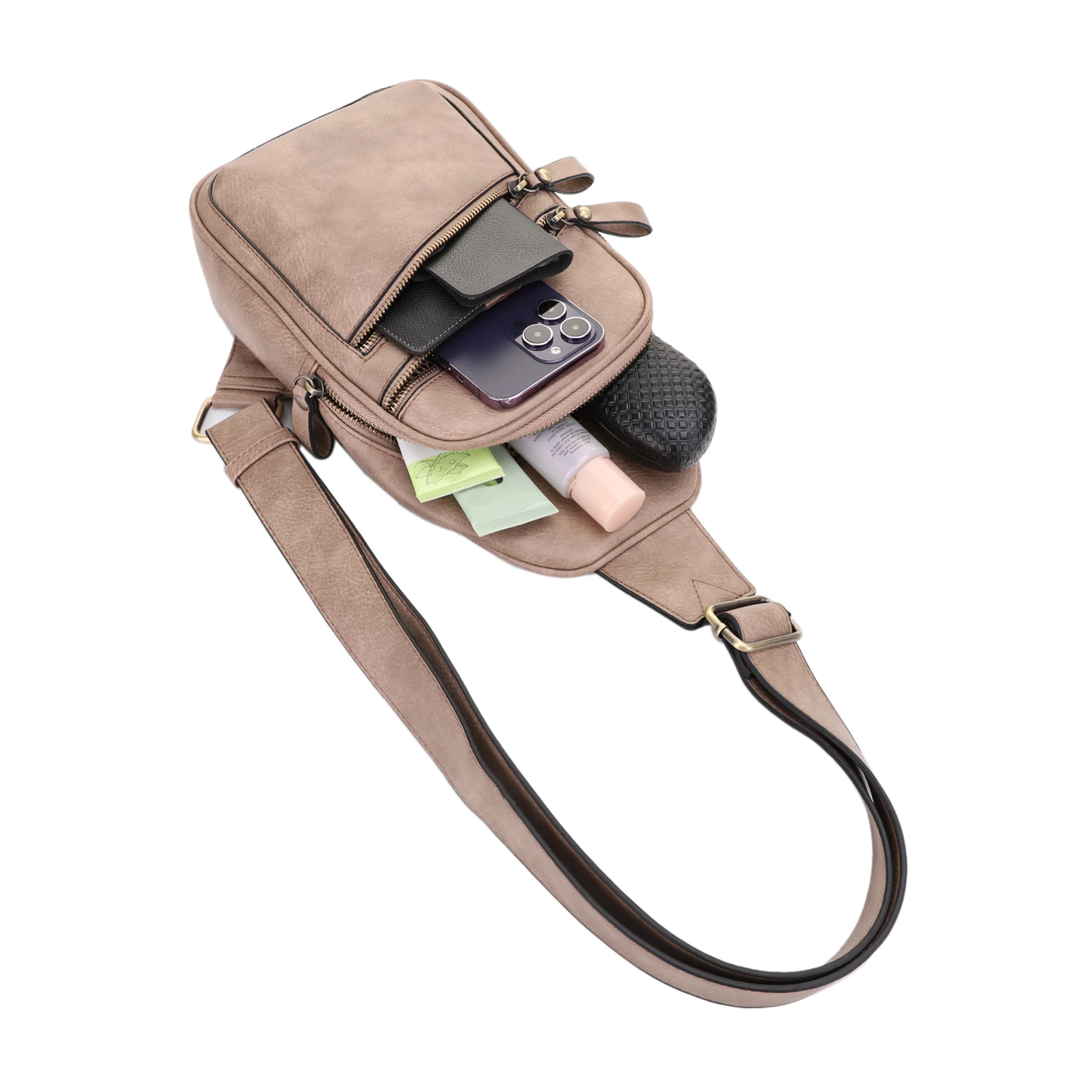Jeannie Concealed Carry Lock and Key Sling Shoulder Backpack - Image 36