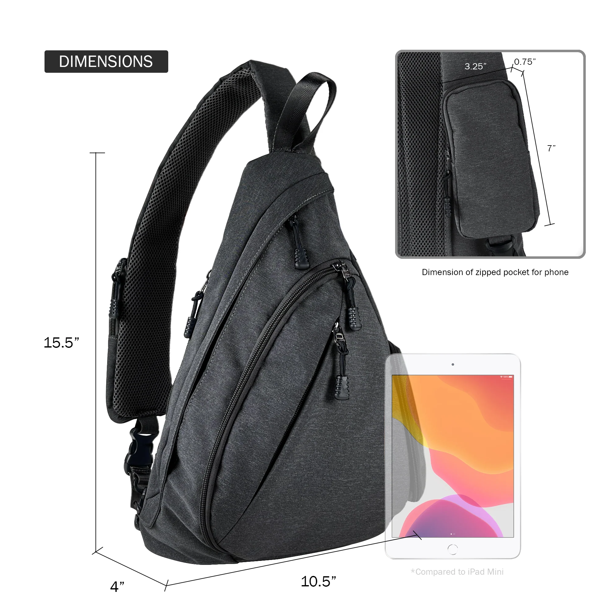 Peyton Sling Shoulder Concealed Carry Backpack - Image 10