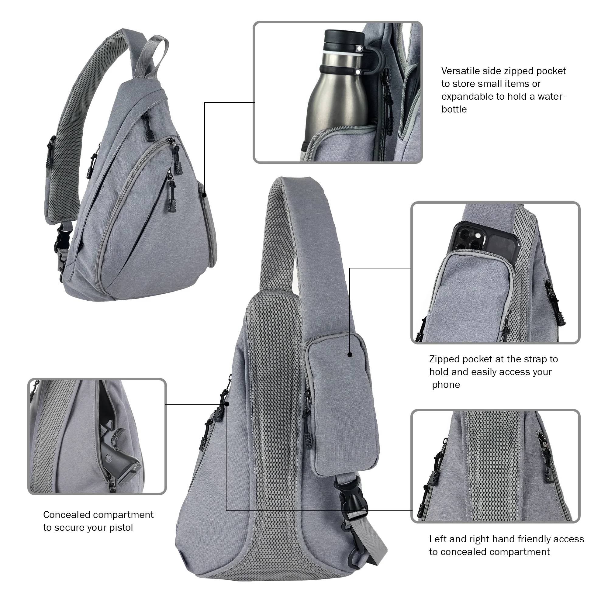 Peyton Sling Shoulder Concealed Carry Backpack - Image 19
