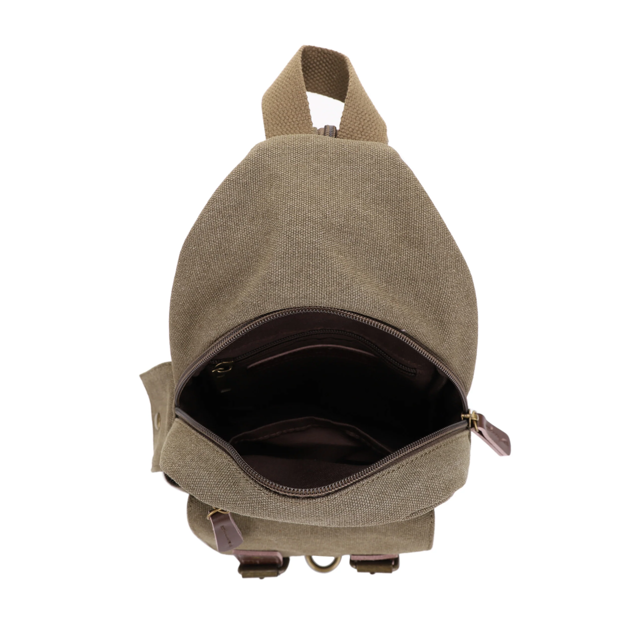 Shasta Unisex Canvas & Leather Concealed Carry Sling Bag - Image 43