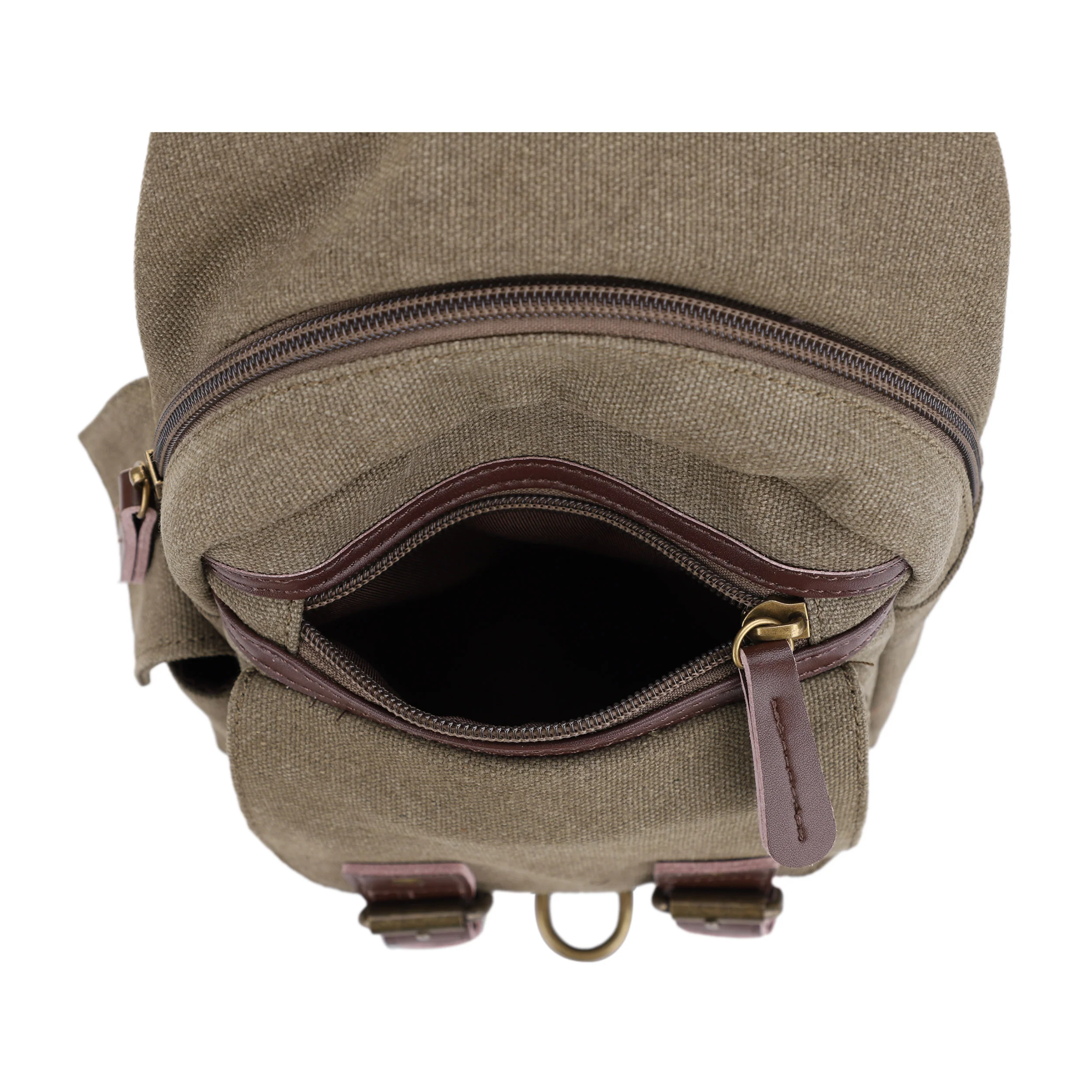 Shasta Unisex Canvas & Leather Concealed Carry Sling Bag - Image 44